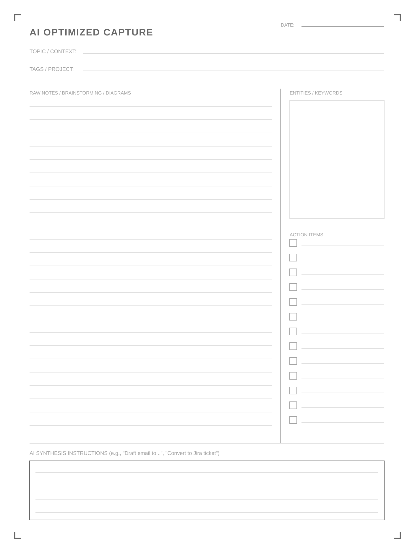 AI Notebook template
