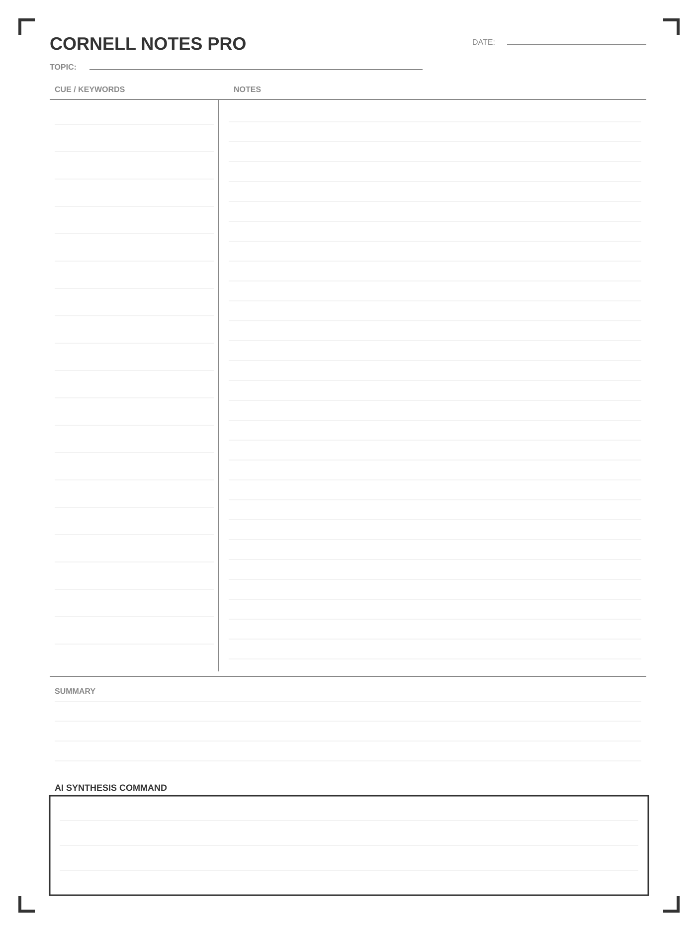 Cornell Notes Pro template