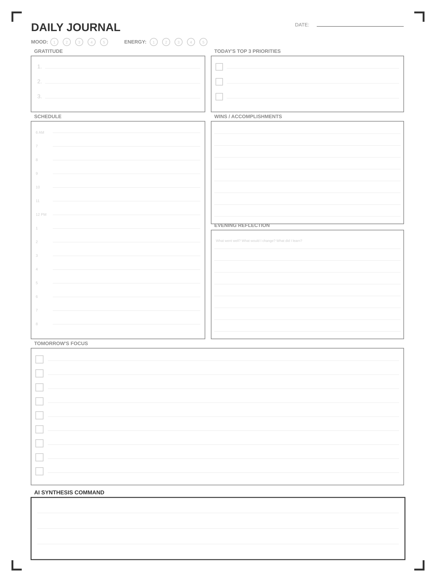 Daily Journal template