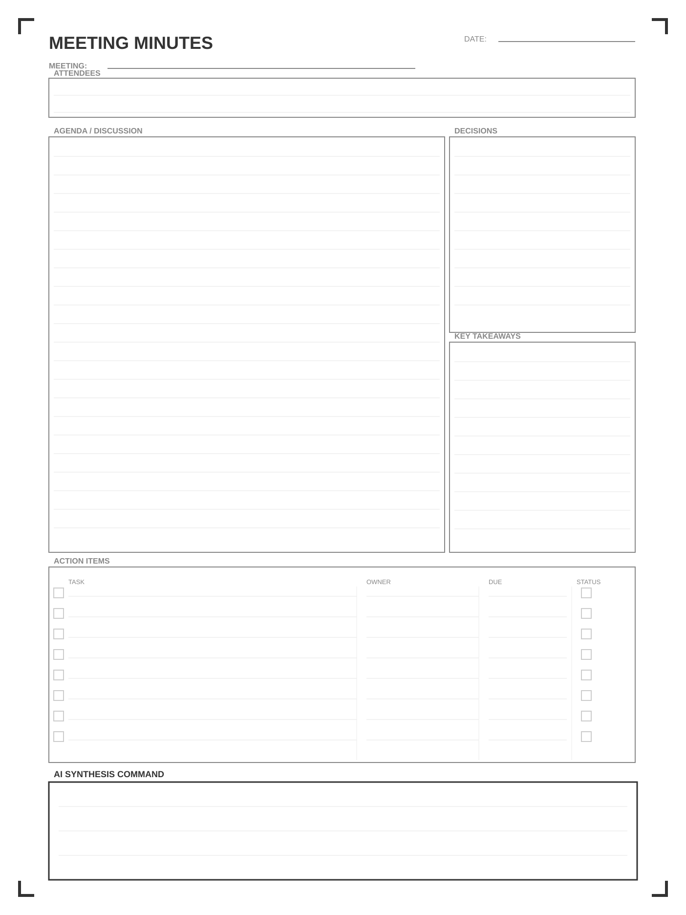 Meeting Minutes template
