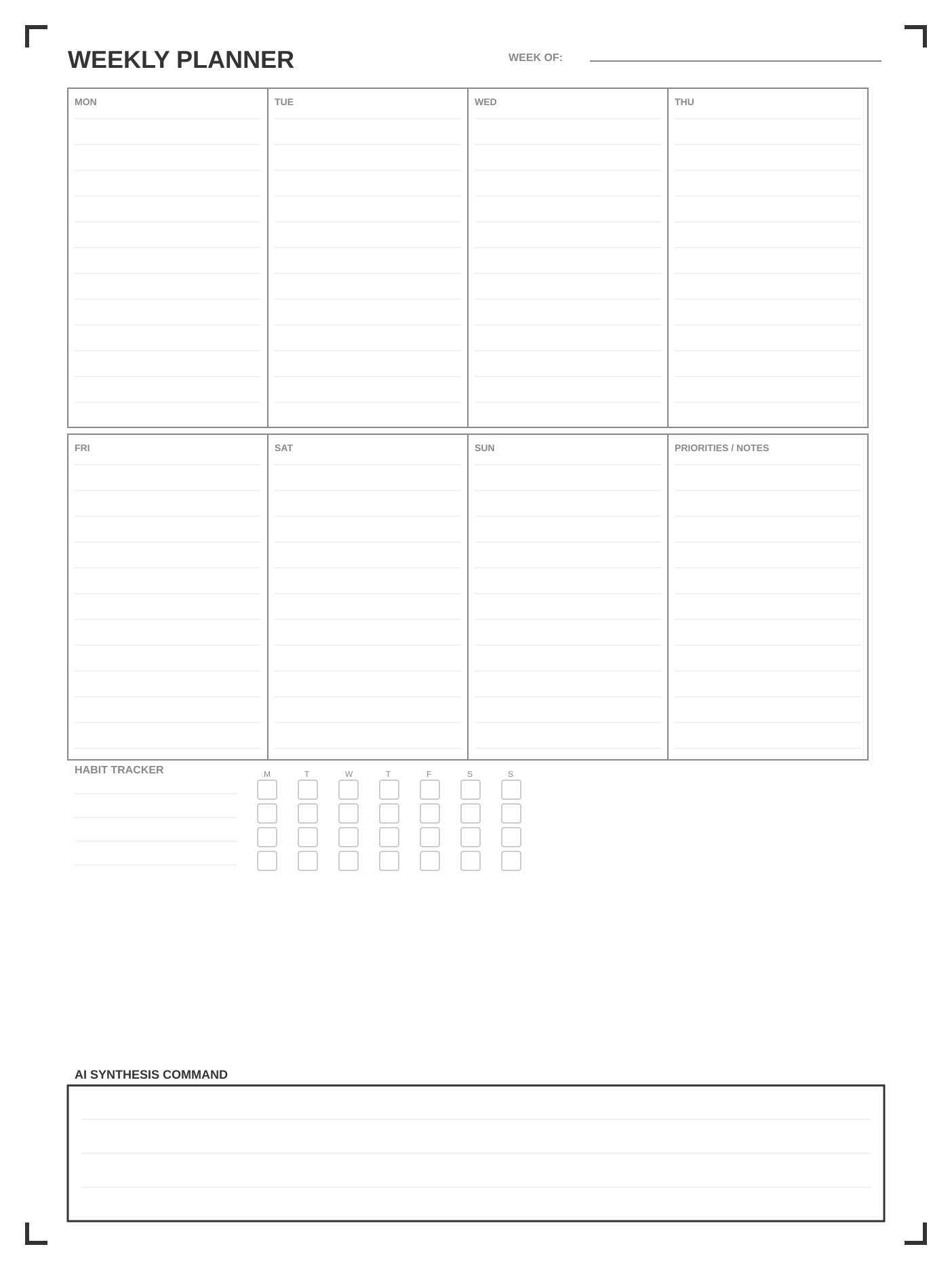 Weekly Planner template